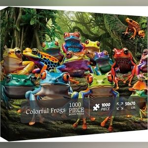 Colorful Frog Puzzle 1000 Piece for Adults, Rainbow Frogs Jigsaw Puzzle